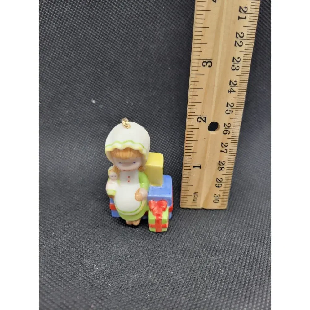 Vintage 1983 Porcelain Christmas Ornaments Lot of 3 Children Gifts Signed AJ